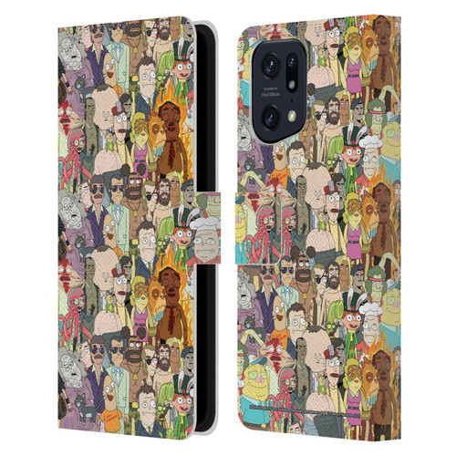 Rick And Morty Season 3 Graphics Interdimensional Space Cable Leather Book Wallet Case Cover For OPPO Find X5