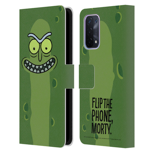 Rick And Morty Season 3 Graphics Pickle Rick Leather Book Wallet Case Cover For OPPO A54 5G
