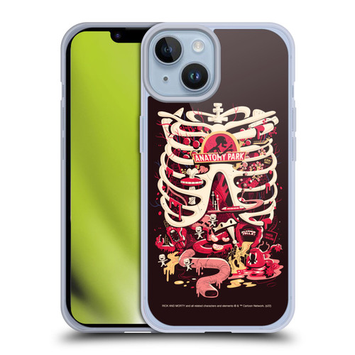 Rick And Morty Season 1 & 2 Graphics Anatomy Park Soft Gel Case for Apple iPhone 14