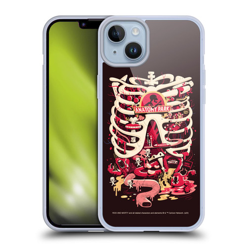 Rick And Morty Season 1 & 2 Graphics Anatomy Park Soft Gel Case for Apple iPhone 14 Plus