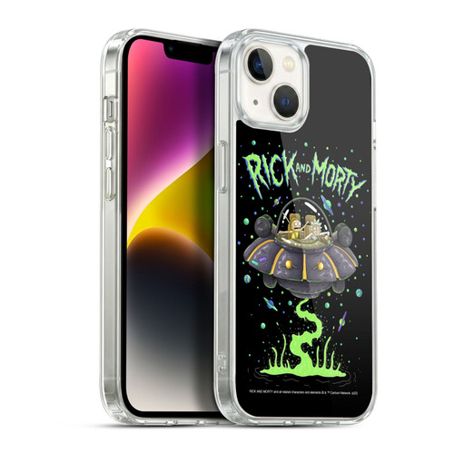 Rick And Morty Season 1 & 2 Graphics The Space Cruiser Soft Gel Case for Apple iPhone 14 Plus & MagSafe