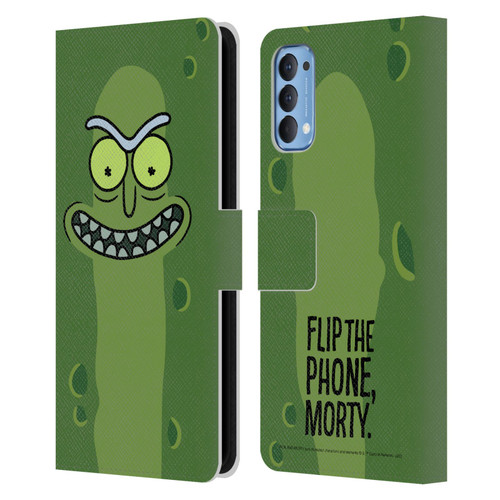 Rick And Morty Season 3 Graphics Pickle Rick Leather Book Wallet Case Cover For OPPO Reno 4 5G