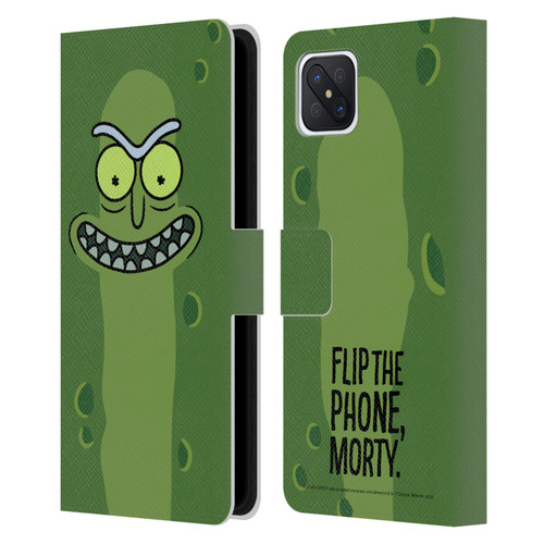 Rick And Morty Season 3 Graphics Pickle Rick Leather Book Wallet Case Cover For OPPO Reno4 Z 5G