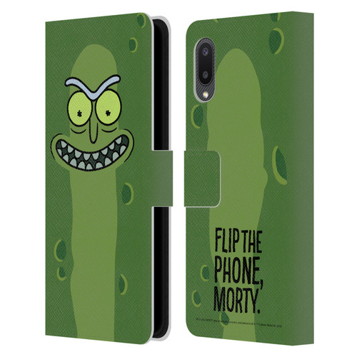 Rick And Morty Season 3 Graphics Pickle Rick Leather Book Wallet Case Cover For Samsung Galaxy A02/M02 (2021)