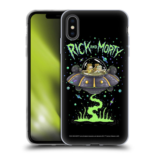 Rick And Morty Season 1 & 2 Graphics The Space Cruiser Soft Gel Case for Apple iPhone XS Max