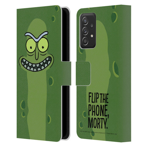 Rick And Morty Season 3 Graphics Pickle Rick Leather Book Wallet Case Cover For Samsung Galaxy A52 / A52s / 5G (2021)