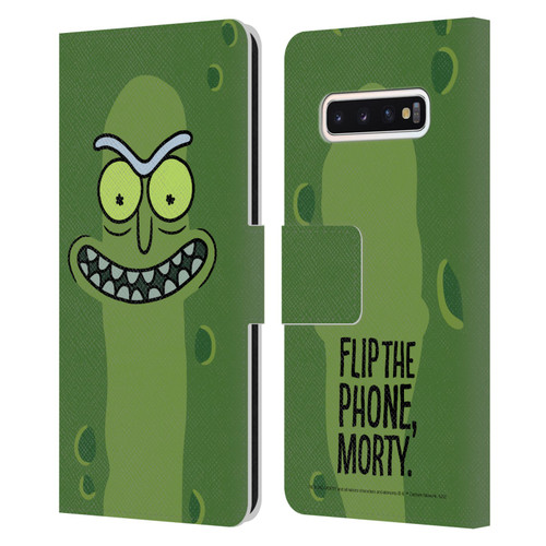 Rick And Morty Season 3 Graphics Pickle Rick Leather Book Wallet Case Cover For Samsung Galaxy S10