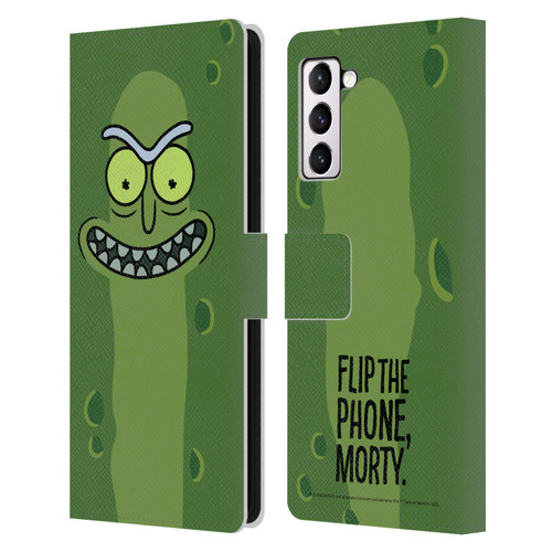 Rick And Morty Season 3 Graphics Pickle Rick Leather Book Wallet Case Cover For Samsung Galaxy S21+ 5G