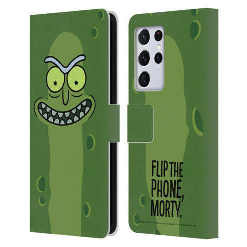 Rick And Morty Season 3 Graphics Pickle Rick Leather Book Wallet Case Cover For Samsung Galaxy S21 Ultra 5G