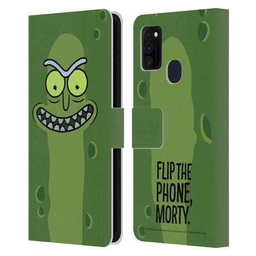 Rick And Morty Season 3 Graphics Pickle Rick Leather Book Wallet Case Cover For Samsung Galaxy M30s (2019)/M21 (2020)