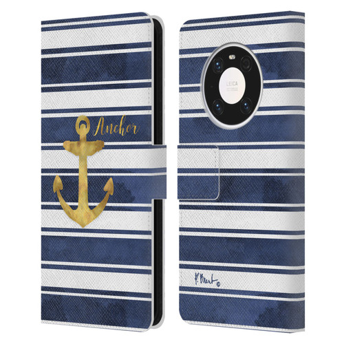 Paul Brent Nautical Anchor Leather Book Wallet Case Cover For Huawei Mate 40 Pro 5G