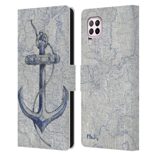Paul Brent Nautical Vintage Anchor Leather Book Wallet Case Cover For Huawei Nova 6 SE / P40 Lite