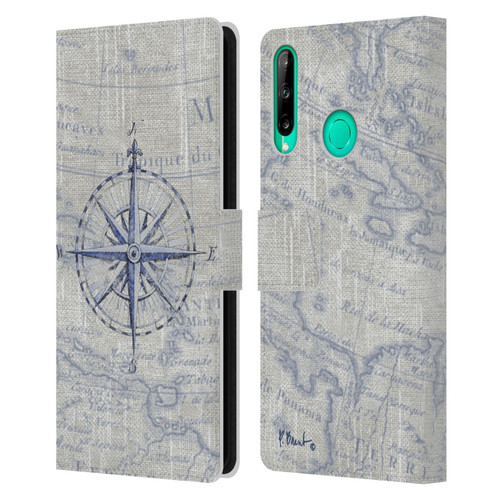 Paul Brent Nautical Vintage Compass Leather Book Wallet Case Cover For Huawei P40 lite E