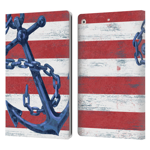 Paul Brent Nautical Westerly Anchor Leather Book Wallet Case Cover For Apple iPad 10.2 2019/2020/2021