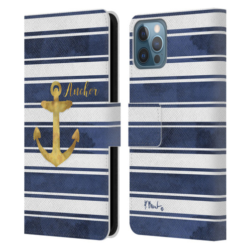 Paul Brent Nautical Anchor Leather Book Wallet Case Cover For Apple iPhone 12 / iPhone 12 Pro
