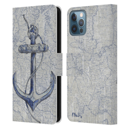 Paul Brent Nautical Vintage Anchor Leather Book Wallet Case Cover For Apple iPhone 12 / iPhone 12 Pro