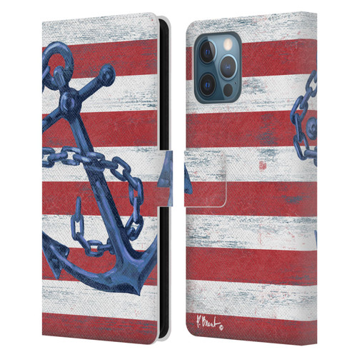Paul Brent Nautical Westerly Anchor Leather Book Wallet Case Cover For Apple iPhone 12 Pro Max