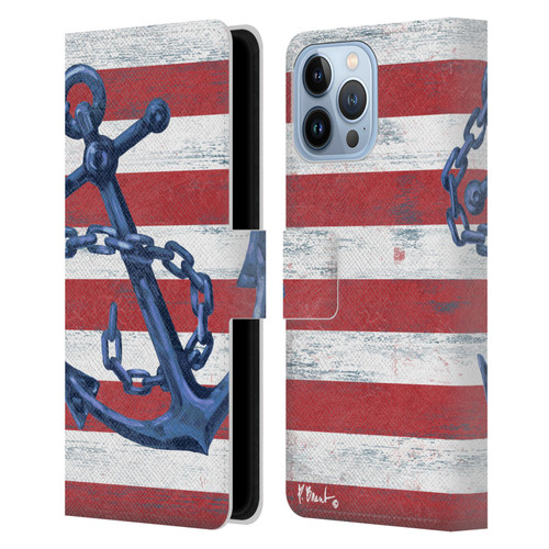 Paul Brent Nautical Westerly Anchor Leather Book Wallet Case Cover For Apple iPhone 13 Pro Max