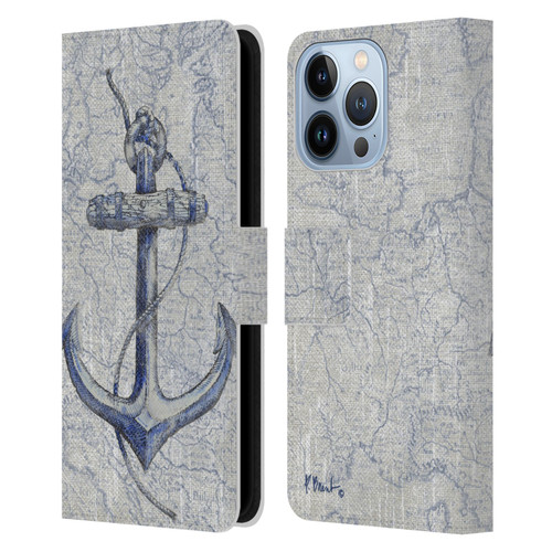 Paul Brent Nautical Vintage Anchor Leather Book Wallet Case Cover For Apple iPhone 13 Pro