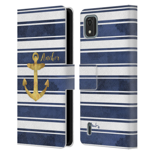 Paul Brent Nautical Anchor Leather Book Wallet Case Cover For Nokia C2 2nd Edition