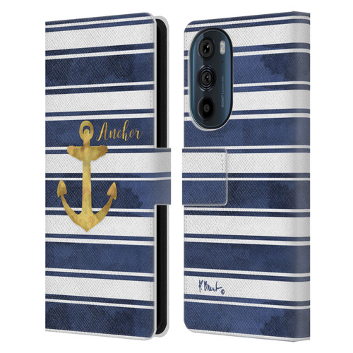 Paul Brent Nautical Anchor Leather Book Wallet Case Cover For Motorola Edge 30