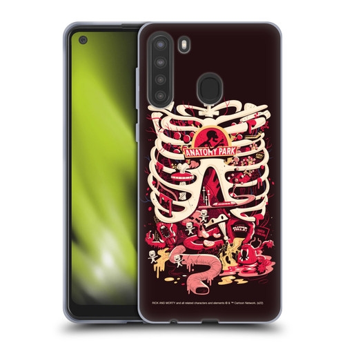 Rick And Morty Season 1 & 2 Graphics Anatomy Park Soft Gel Case for Samsung Galaxy A21 (2020)