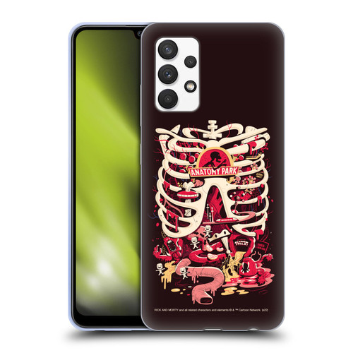 Rick And Morty Season 1 & 2 Graphics Anatomy Park Soft Gel Case for Samsung Galaxy A32 (2021)