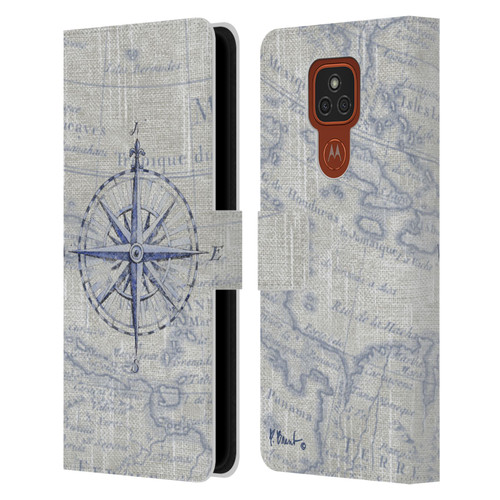 Paul Brent Nautical Vintage Compass Leather Book Wallet Case Cover For Motorola Moto E7 Plus