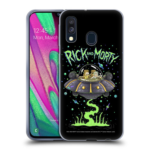 Rick And Morty Season 1 & 2 Graphics The Space Cruiser Soft Gel Case for Samsung Galaxy A40 (2019)