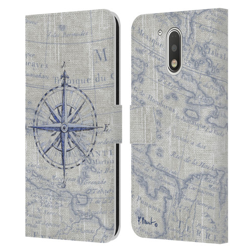 Paul Brent Nautical Vintage Compass Leather Book Wallet Case Cover For Motorola Moto G41