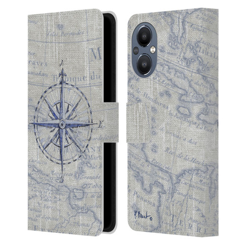 Paul Brent Nautical Vintage Compass Leather Book Wallet Case Cover For OnePlus Nord N20 5G