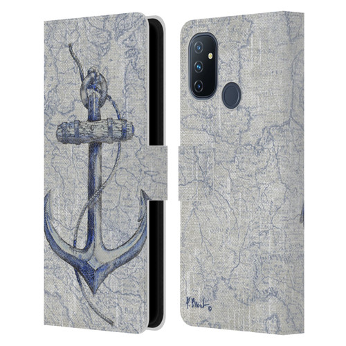 Paul Brent Nautical Vintage Anchor Leather Book Wallet Case Cover For OnePlus Nord N100