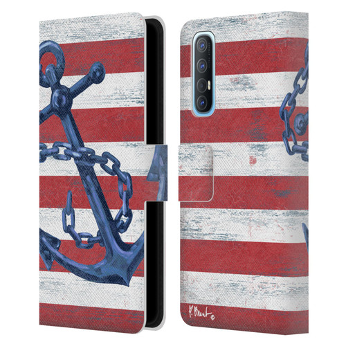Paul Brent Nautical Westerly Anchor Leather Book Wallet Case Cover For OPPO Find X2 Neo 5G