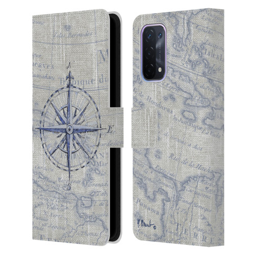 Paul Brent Nautical Vintage Compass Leather Book Wallet Case Cover For OPPO A54 5G
