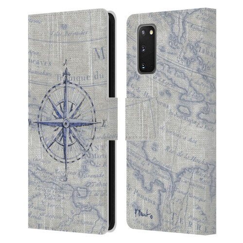 Paul Brent Nautical Vintage Compass Leather Book Wallet Case Cover For Samsung Galaxy S20 / S20 5G