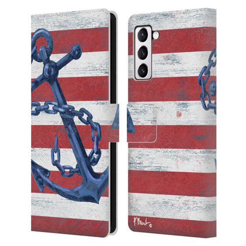 Paul Brent Nautical Westerly Anchor Leather Book Wallet Case Cover For Samsung Galaxy S21+ 5G