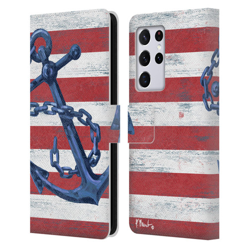 Paul Brent Nautical Westerly Anchor Leather Book Wallet Case Cover For Samsung Galaxy S21 Ultra 5G