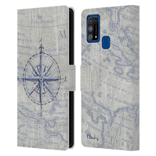 Paul Brent Nautical Vintage Compass Leather Book Wallet Case Cover For Samsung Galaxy M31 (2020)