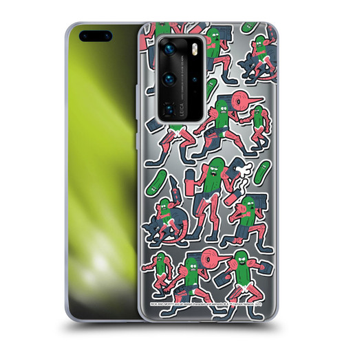 Rick And Morty Season 3 Character Art Pickle Rick Stickers Print Soft Gel Case for Huawei P40 Pro / P40 Pro Plus 5G