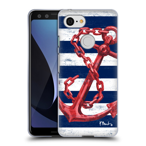 Paul Brent Nautical Westerly Anchor Red Soft Gel Case for Google Pixel 3