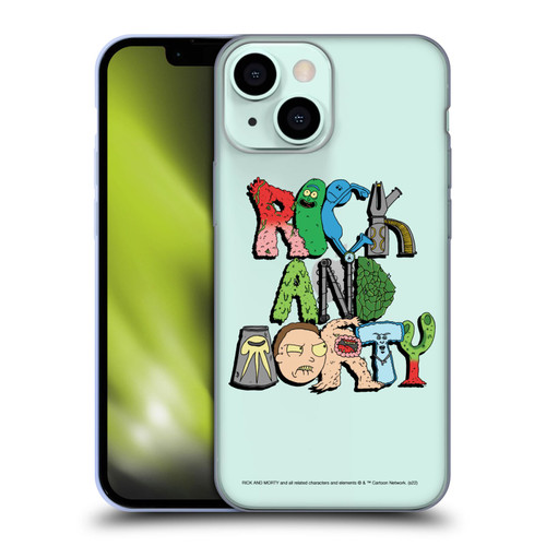 Rick And Morty Season 3 Character Art Typography Soft Gel Case for Apple iPhone 13 Mini