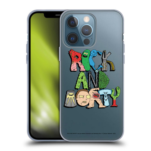 Rick And Morty Season 3 Character Art Typography Soft Gel Case for Apple iPhone 13 Pro