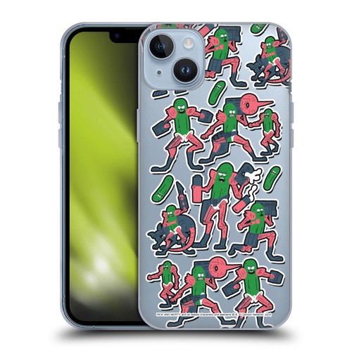 Rick And Morty Season 3 Character Art Pickle Rick Stickers Print Soft Gel Case for Apple iPhone 14 Plus