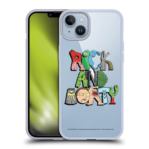 Rick And Morty Season 3 Character Art Typography Soft Gel Case for Apple iPhone 14 Plus & MagSafe