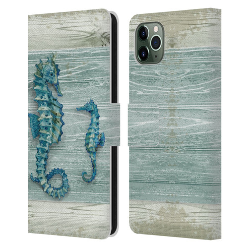 Paul Brent Sea Creatures Seahorse Leather Book Wallet Case Cover For Apple iPhone 11 Pro Max