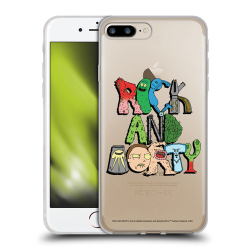 Rick And Morty Season 3 Character Art Typography Soft Gel Case for Apple iPhone 7 Plus / iPhone 8 Plus