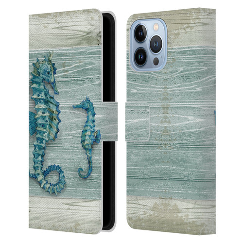 Paul Brent Sea Creatures Seahorse Leather Book Wallet Case Cover For Apple iPhone 13 Pro Max
