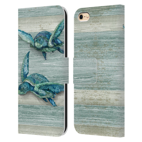 Paul Brent Sea Creatures Turtle Leather Book Wallet Case Cover For Apple iPhone 6 / iPhone 6s
