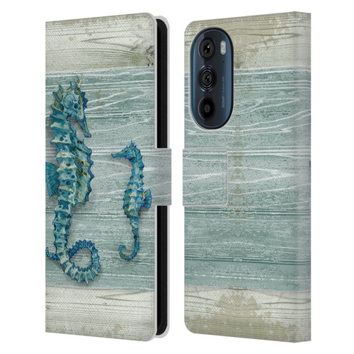 Paul Brent Sea Creatures Seahorse Leather Book Wallet Case Cover For Motorola Edge 30