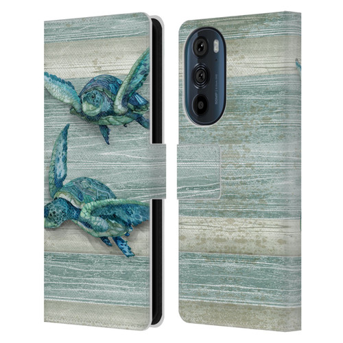Paul Brent Sea Creatures Turtle Leather Book Wallet Case Cover For Motorola Edge 30